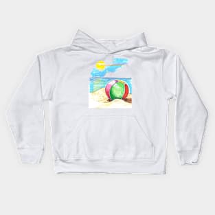 The ball on the beach Kids Hoodie